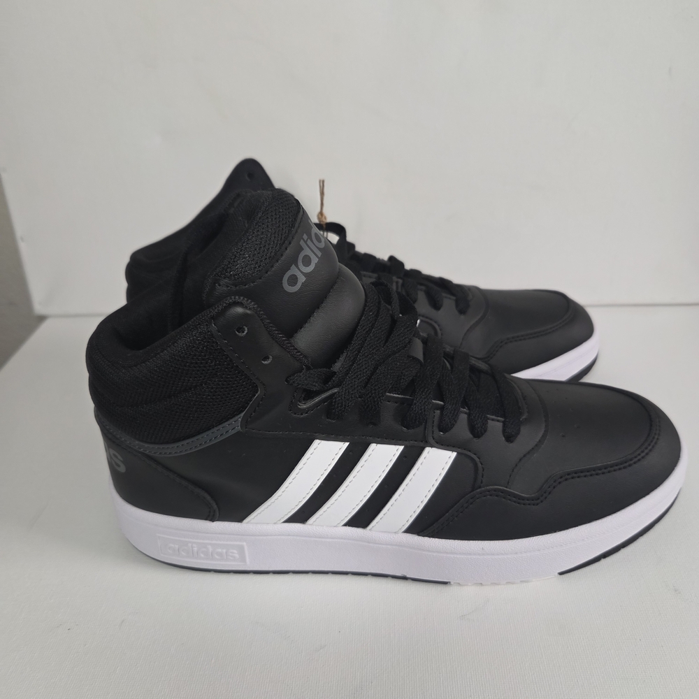 New adidas Hoops 3.0 Mid Men's Basketball Sneakers Shoes Black/White Size 7